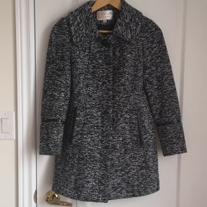 black&grey multi wool coat